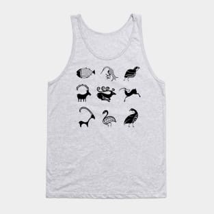 Archaic and Geometric Animal Motifs II - Timeless Abstraction Tank Top